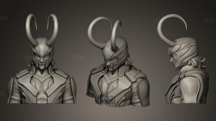 Loki with horns stl model for CNC
